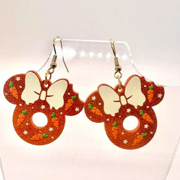 Mickey Carrot Cake Earrings - Mickey Mouse - Fall Earrings - Halloween Earrings - Picture 1 of 9